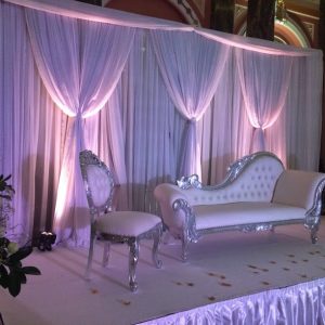 silver sofa asian wedding
