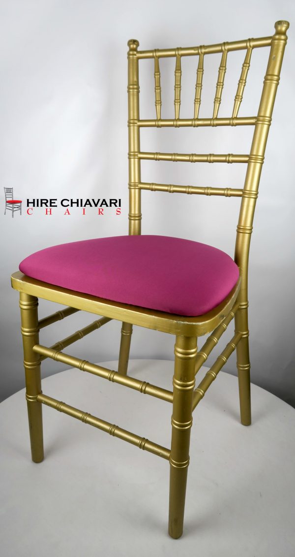 gold chiavari chair pink seat pads